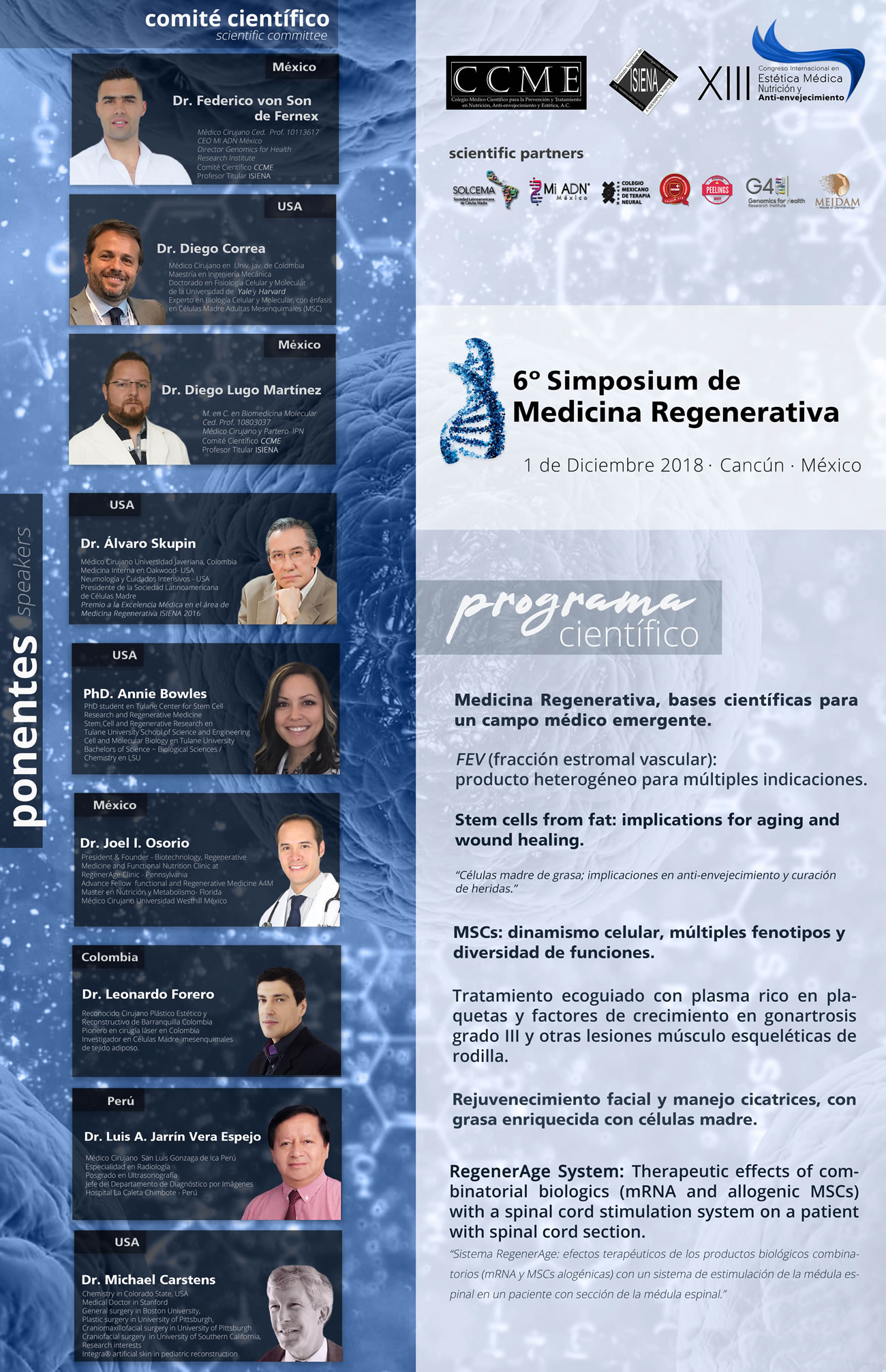 Ponentes Congreso de Medicina Estética 2018